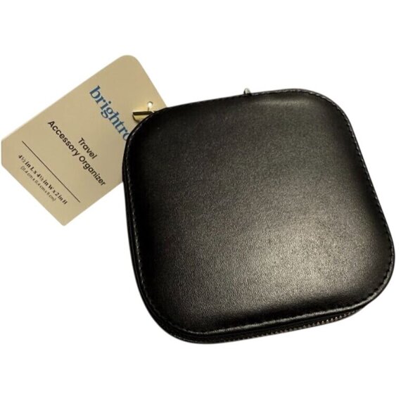 Small Travel Accessory Organizer Compact Black Storage Pouch - Picture 3 of 7